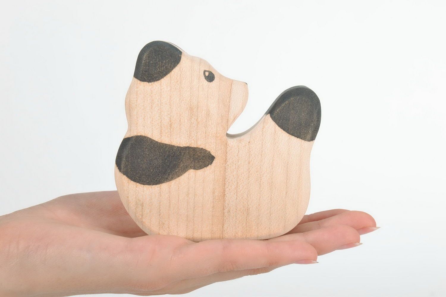 Panda en bois brut fait main photo 2