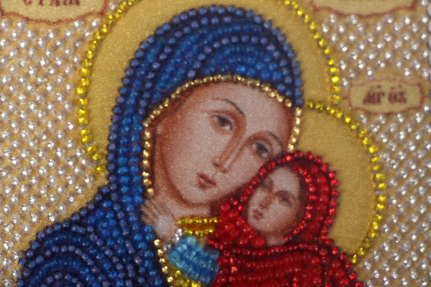 Icon embroidered with beads and stones photo 3