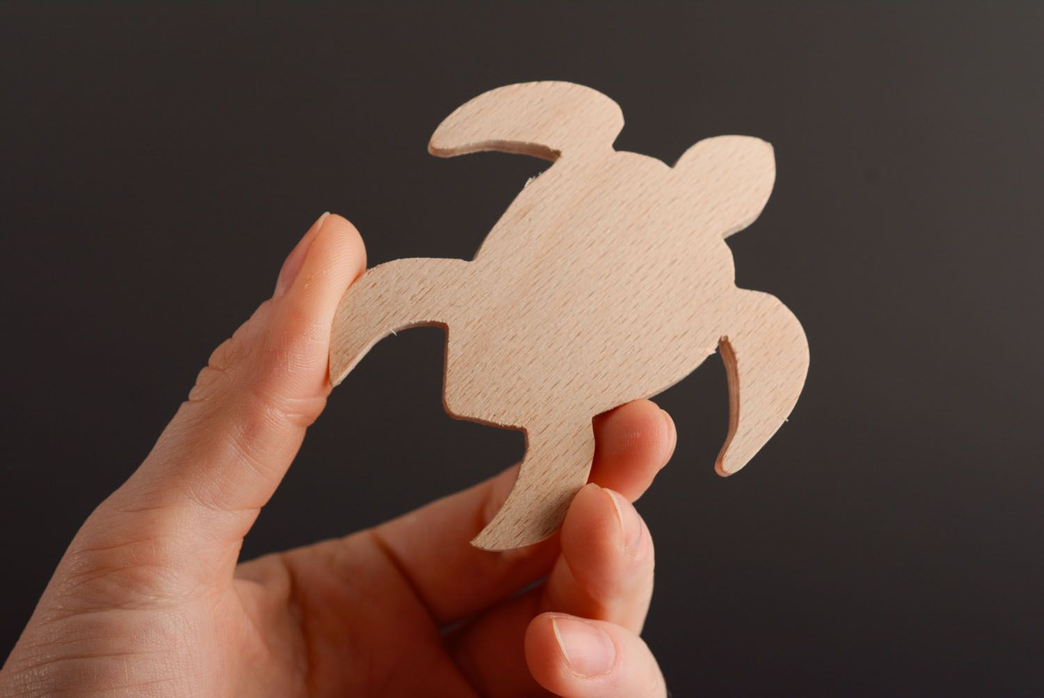 Hair clip wooden blank Turtle photo 1