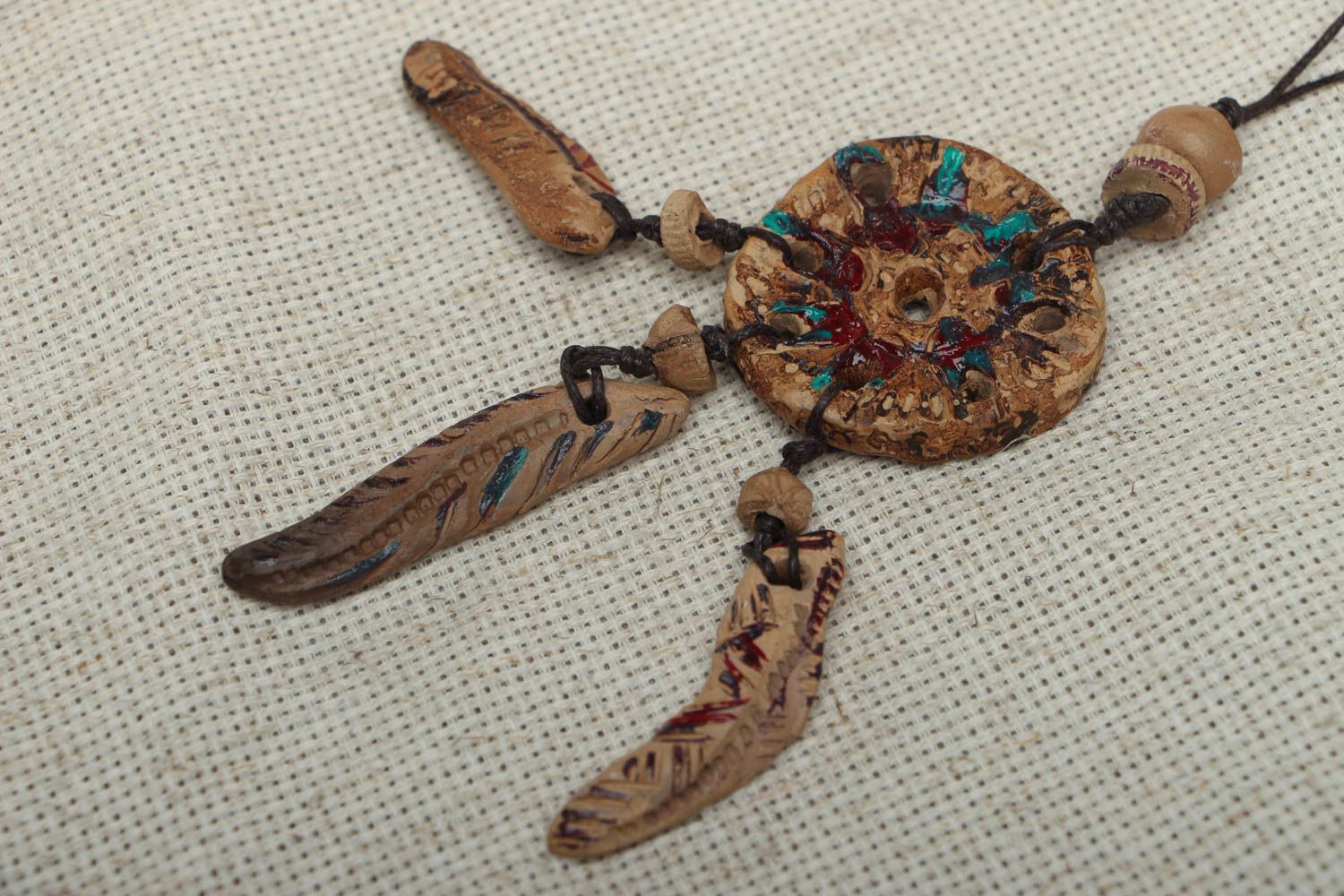 Ceramic pendant Dreamcatcher photo 2