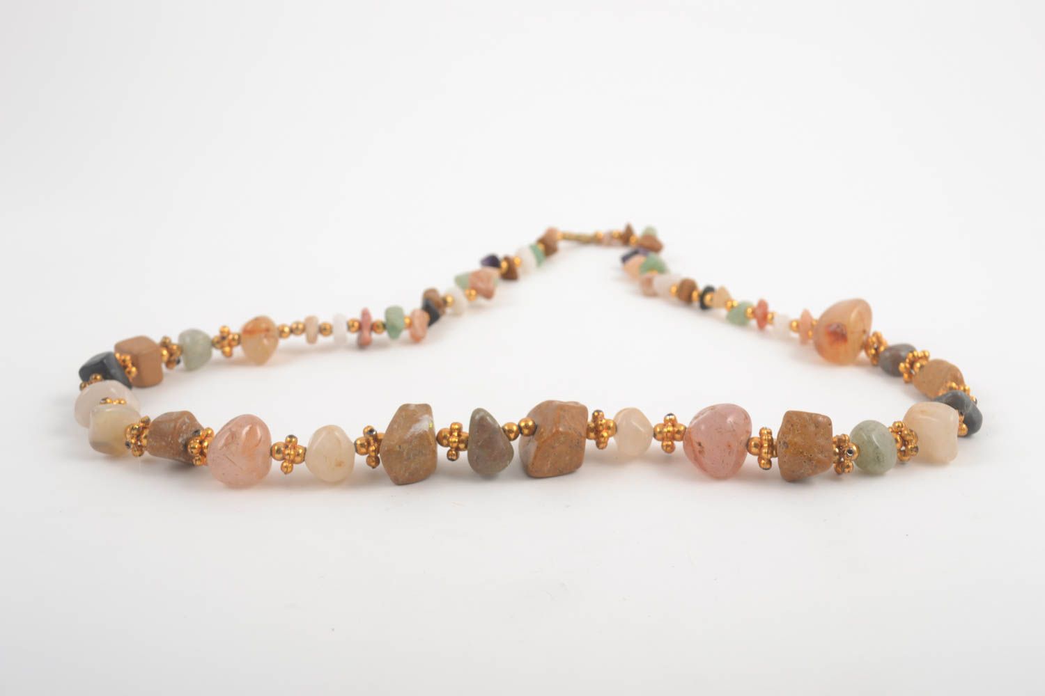 Handmade necklace made of natural stones handmade jewelry with stones  photo 2