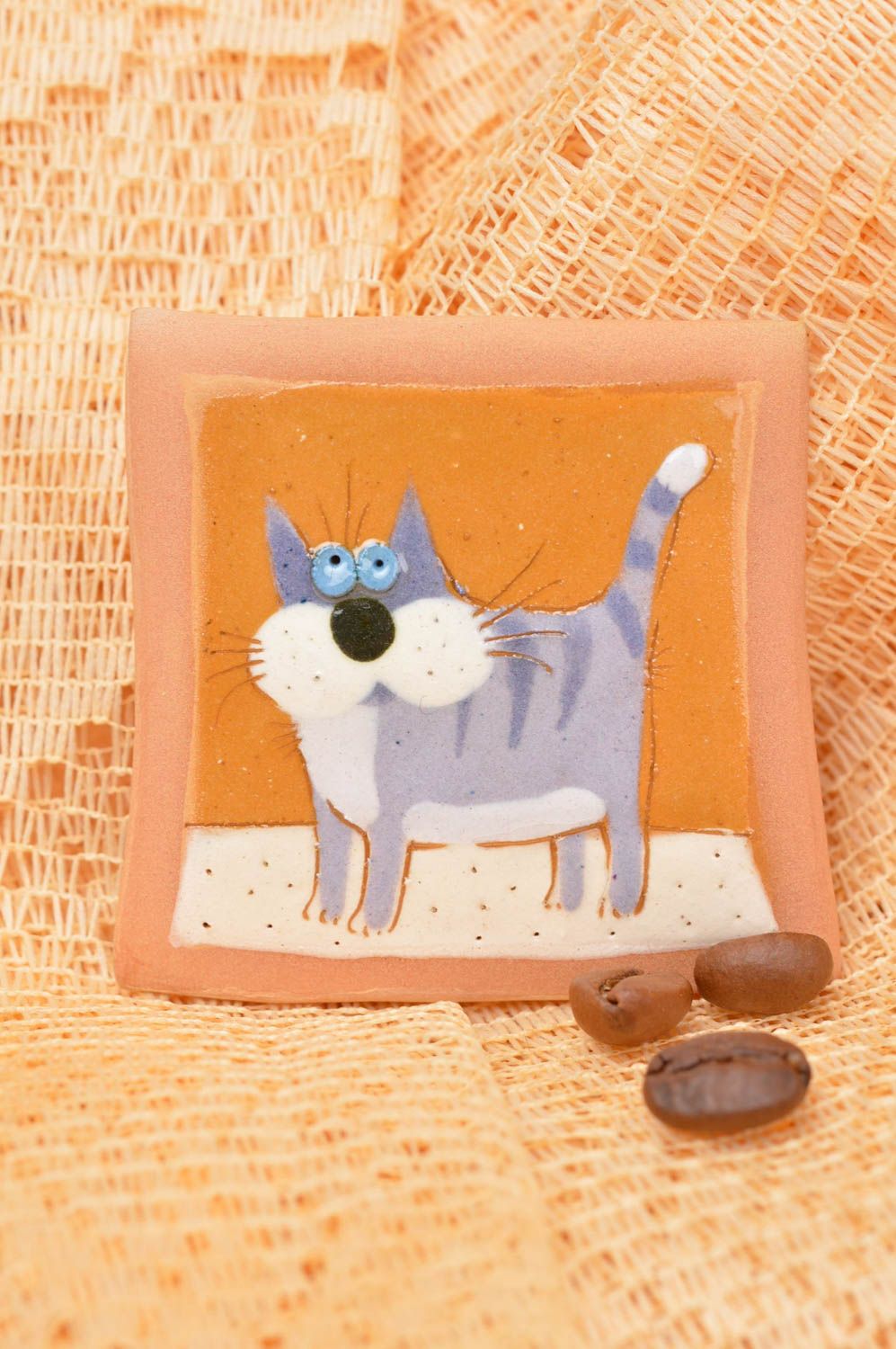 Handmade Kühlschrank Magnet Deko für die Küche Deko Accessoires lustige Katze foto 1