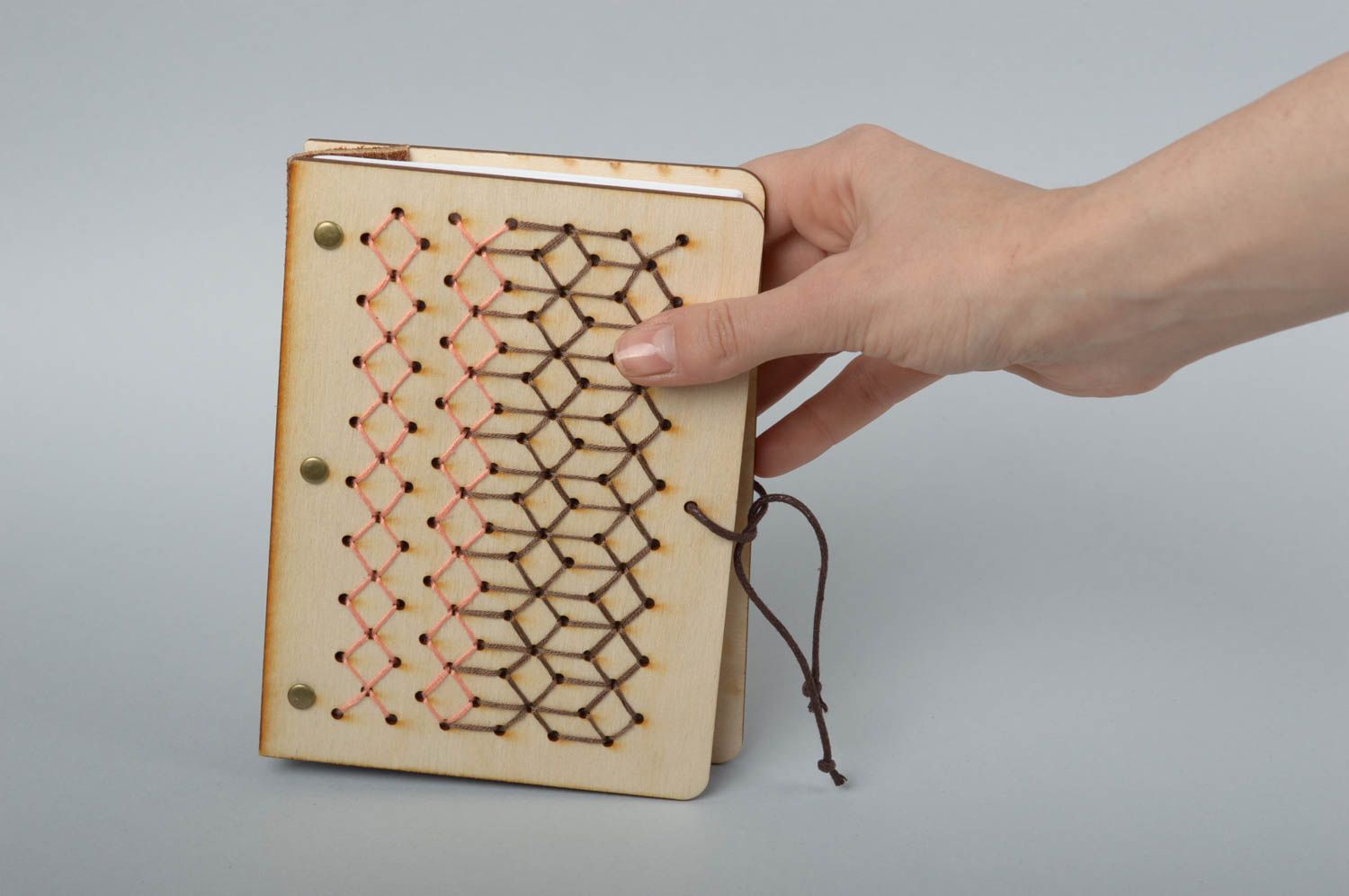 Designer notebook handmade wooden notepad stylish diary gift for women photo 5