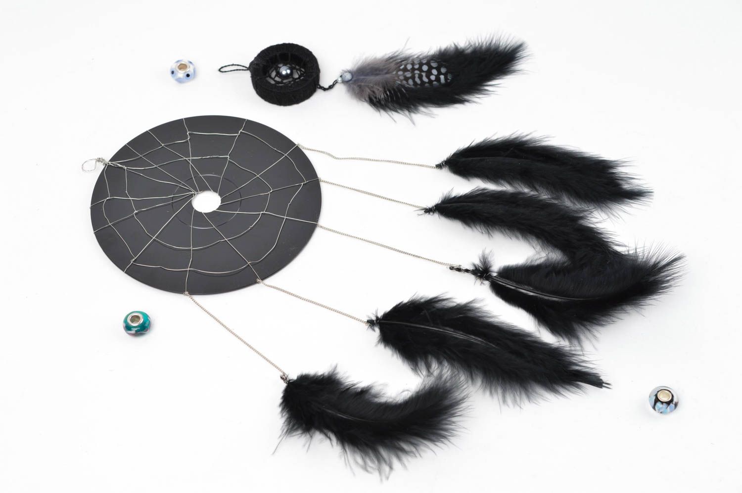 Handmade dreamcatcher designer dreamcatcher Indian talisman set of 2 items photo 1