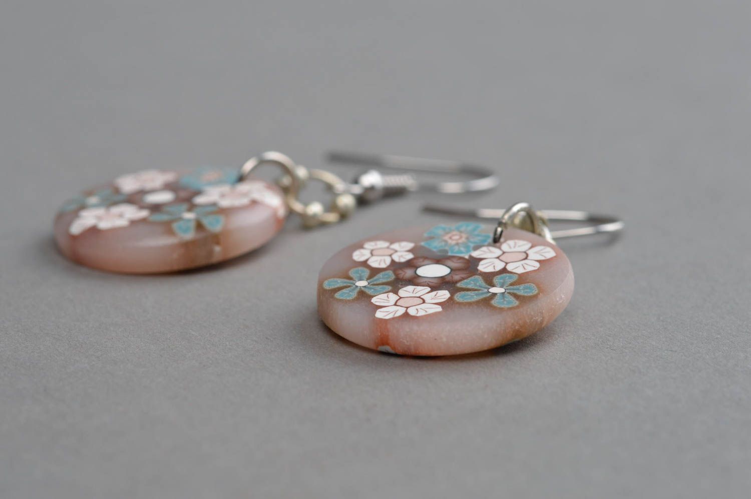 Polymer clay handmade earrings stylish accessory for girls plastic bijouterie photo 4