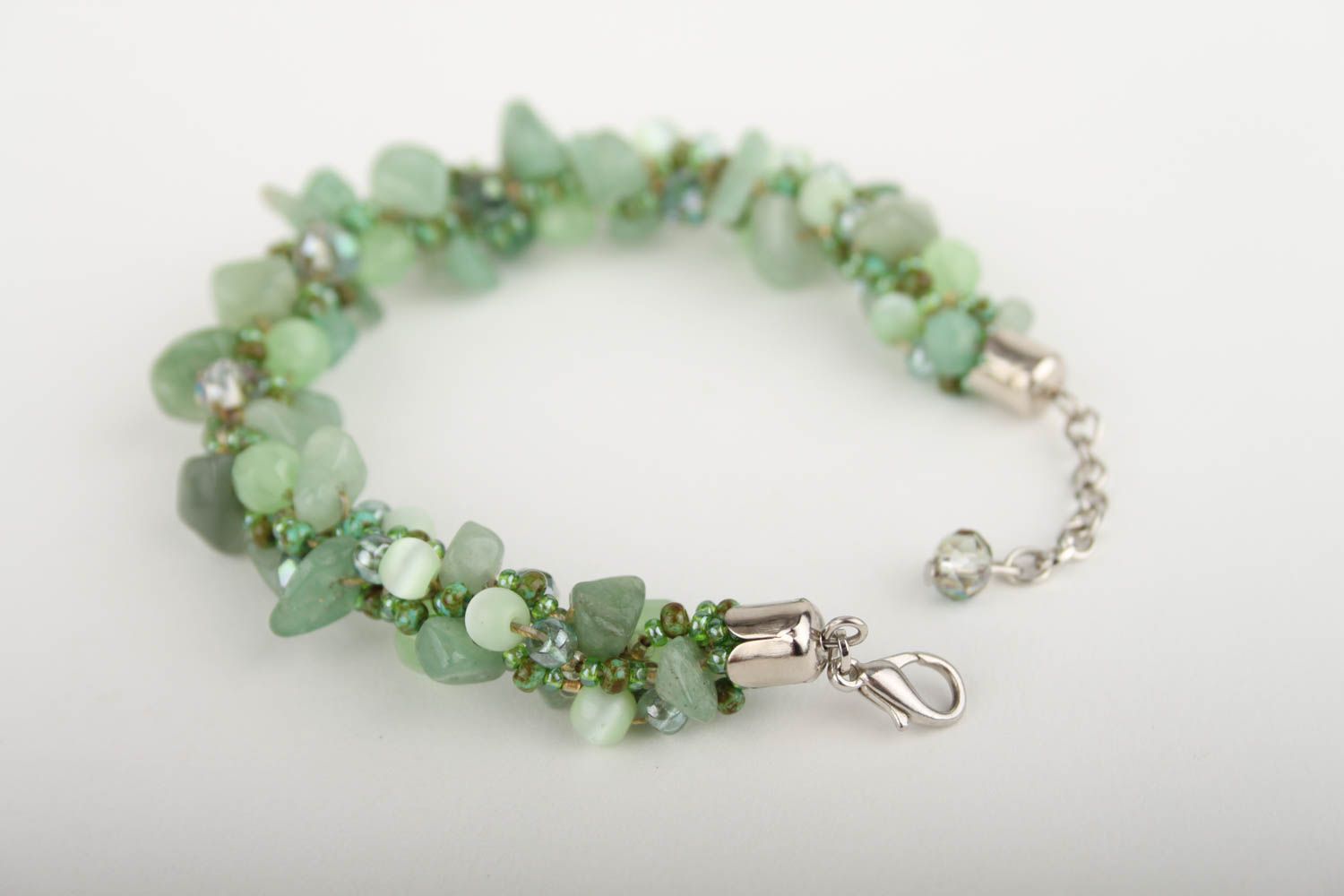 Handmade bracelet with natural stones nephritis bracelet fashion jewelry for her photo 4