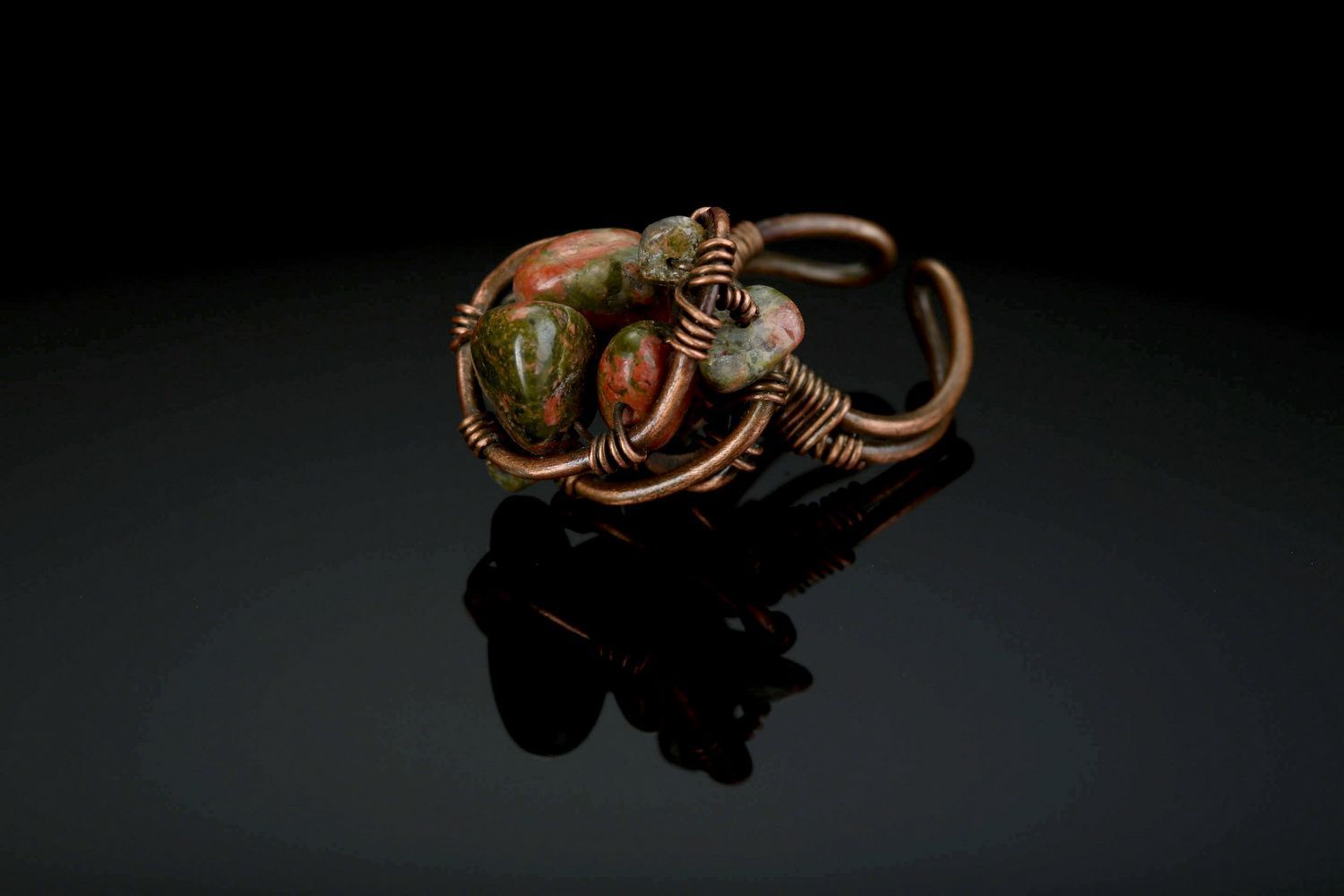 Handgemachter Ring aus Kupfer mit Unikat foto 4