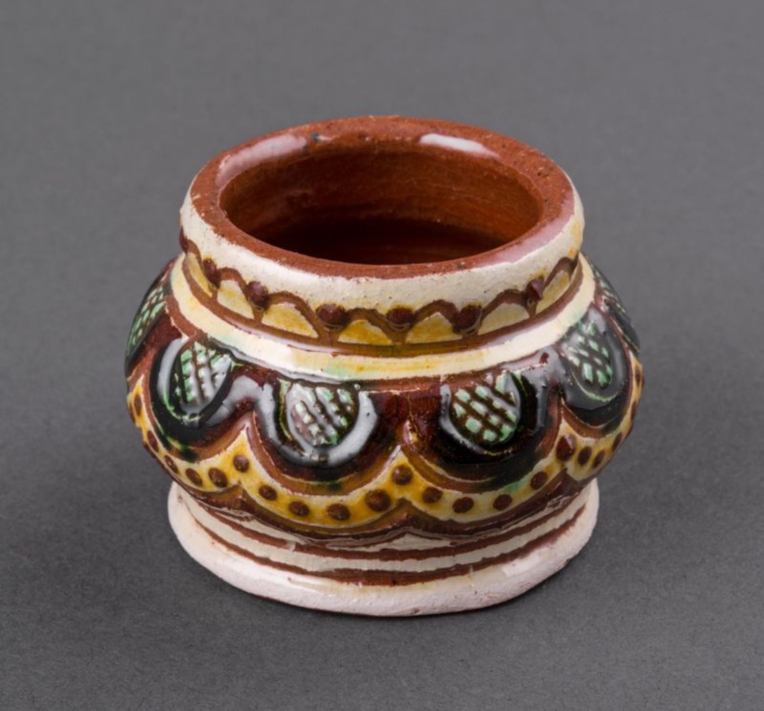 Миниатюрная сувенирная вазочка из глины фото 5