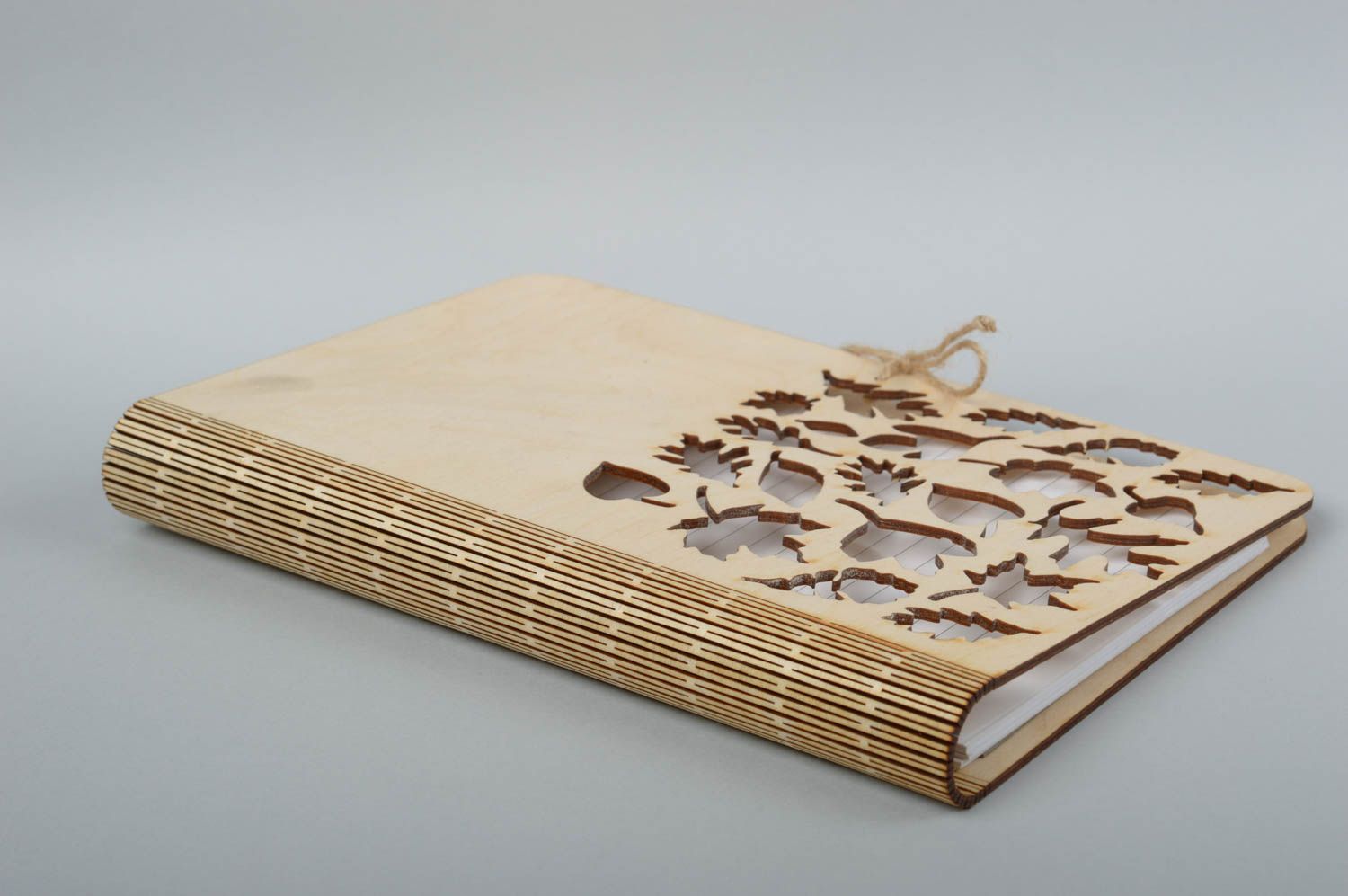 Handmade notebook stylish wooden notepad designer diary present for women photo 2