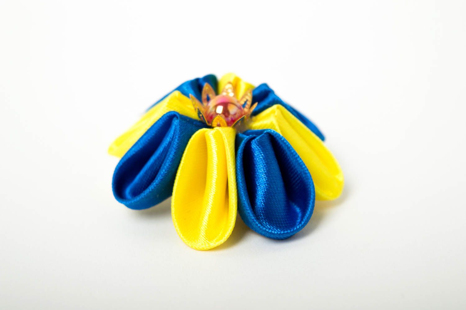 Festive handmade textile barrette flowers in hair childrens hair clip gift ideas photo 4