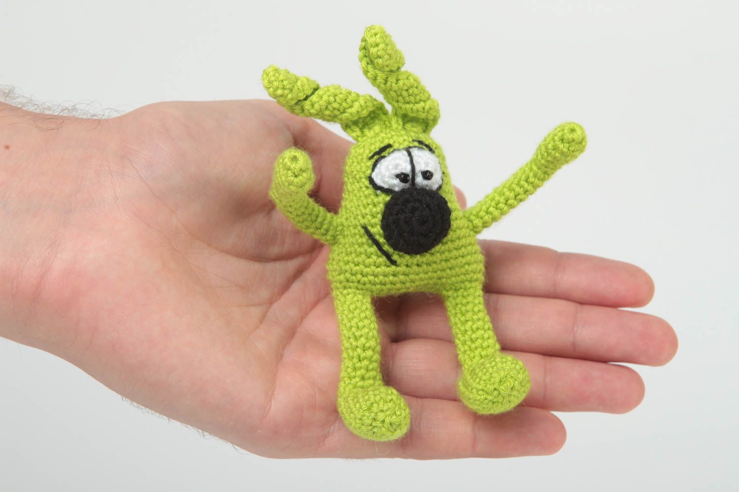 Peluche para niños hecho a mano regalo original juguete tejido Conejo verde foto 5