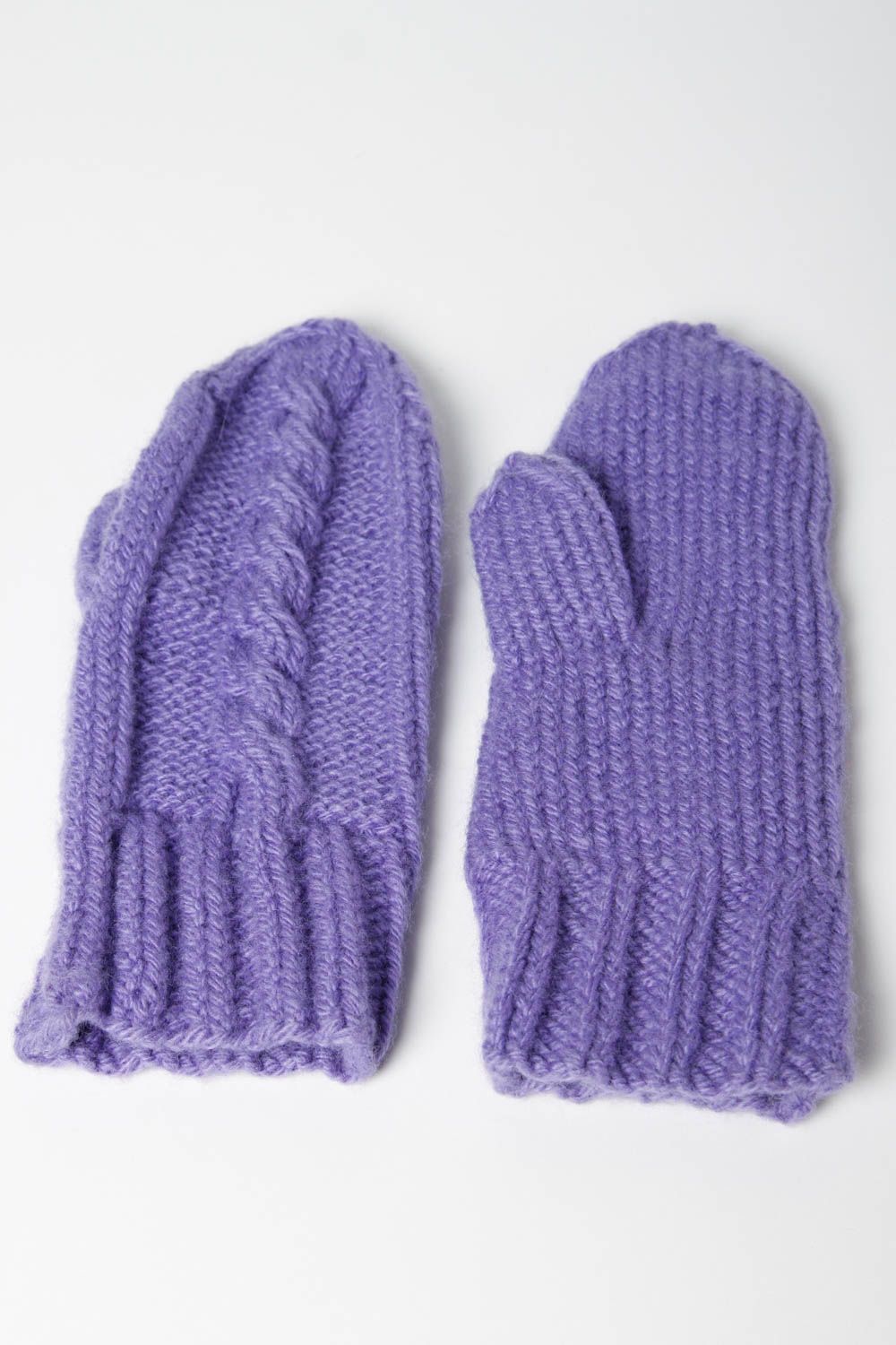 Handschuhe Fäustlinge handmade Winter Accessoires Damen Fäustlinge violett foto 3