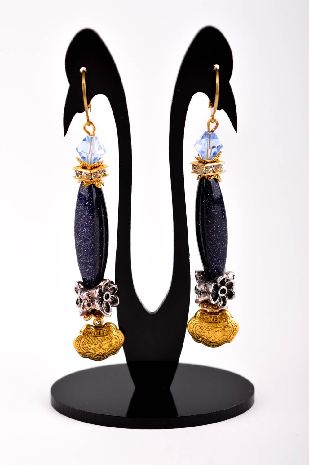 Boucles d'oreilles cristal Bijou fait main Accessoire femme original design photo 2