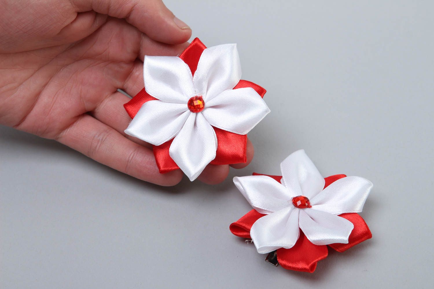 Handmade hair accessories kanzashi flowers hair clips gift ideas for women photo 5