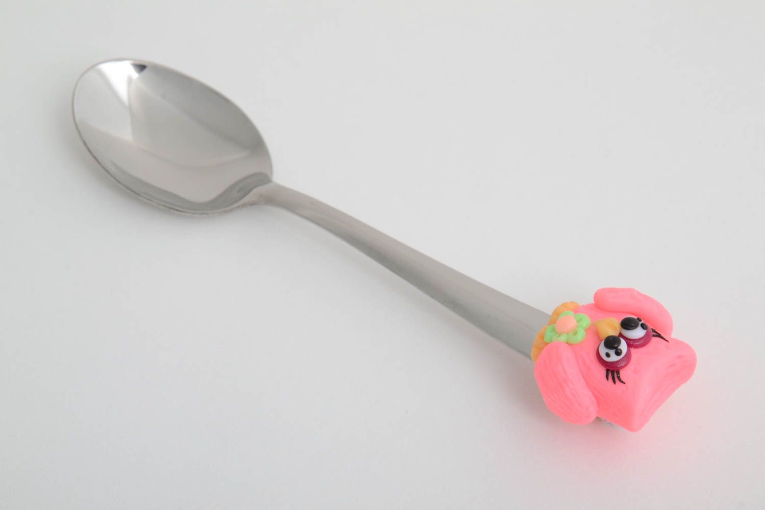 Handmade childrens cutlery dessert spoon polymer clay gifts for children photo 2
