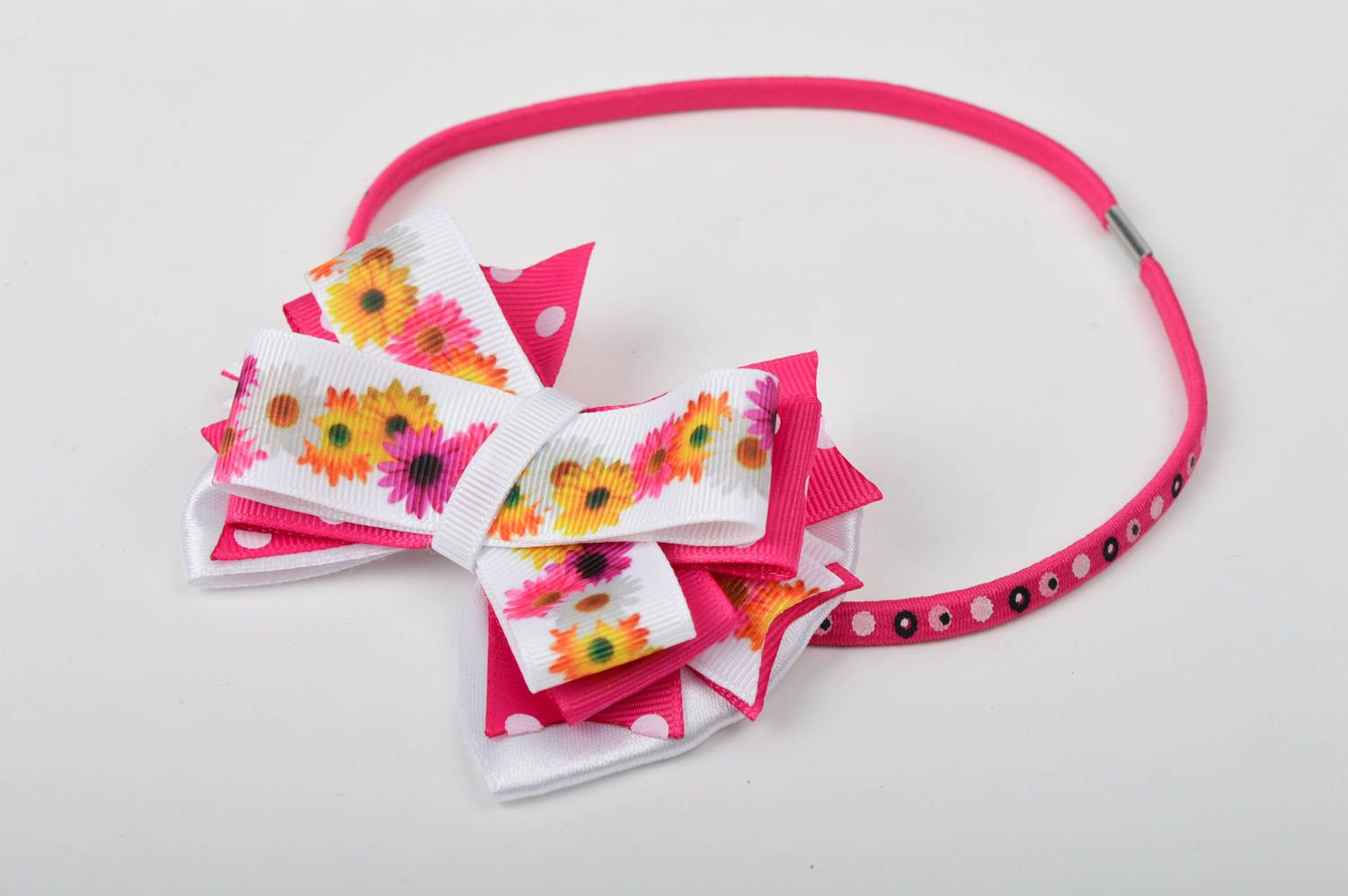 Bow headband handmade hair accessories for children ribbon headband for baby photo 3
