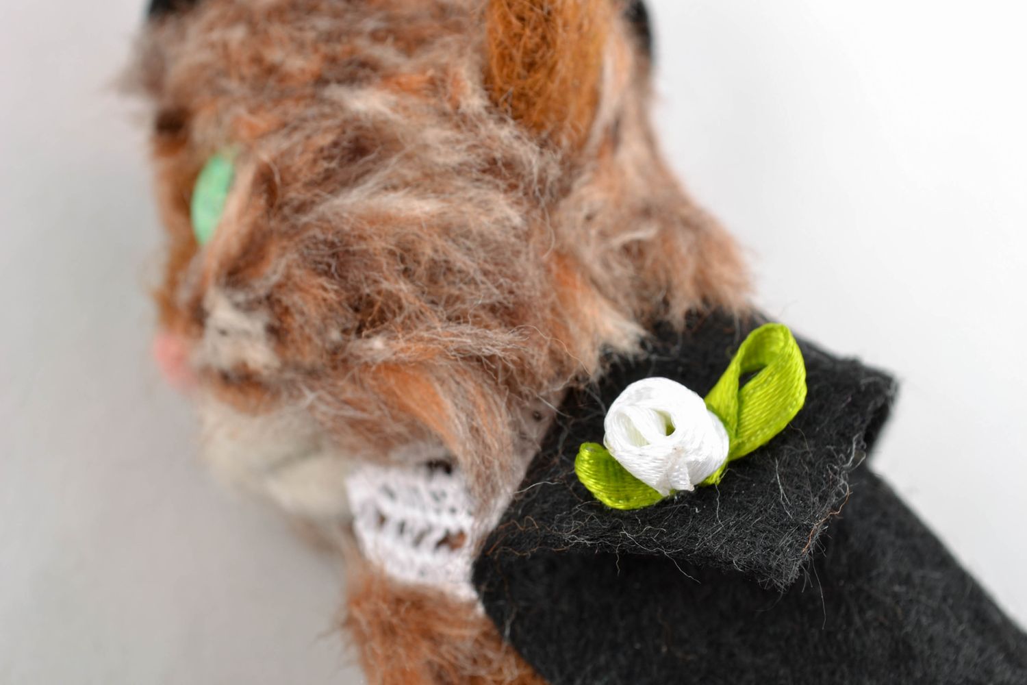 Handmade wool toy for home interior Cat Groom photo 5