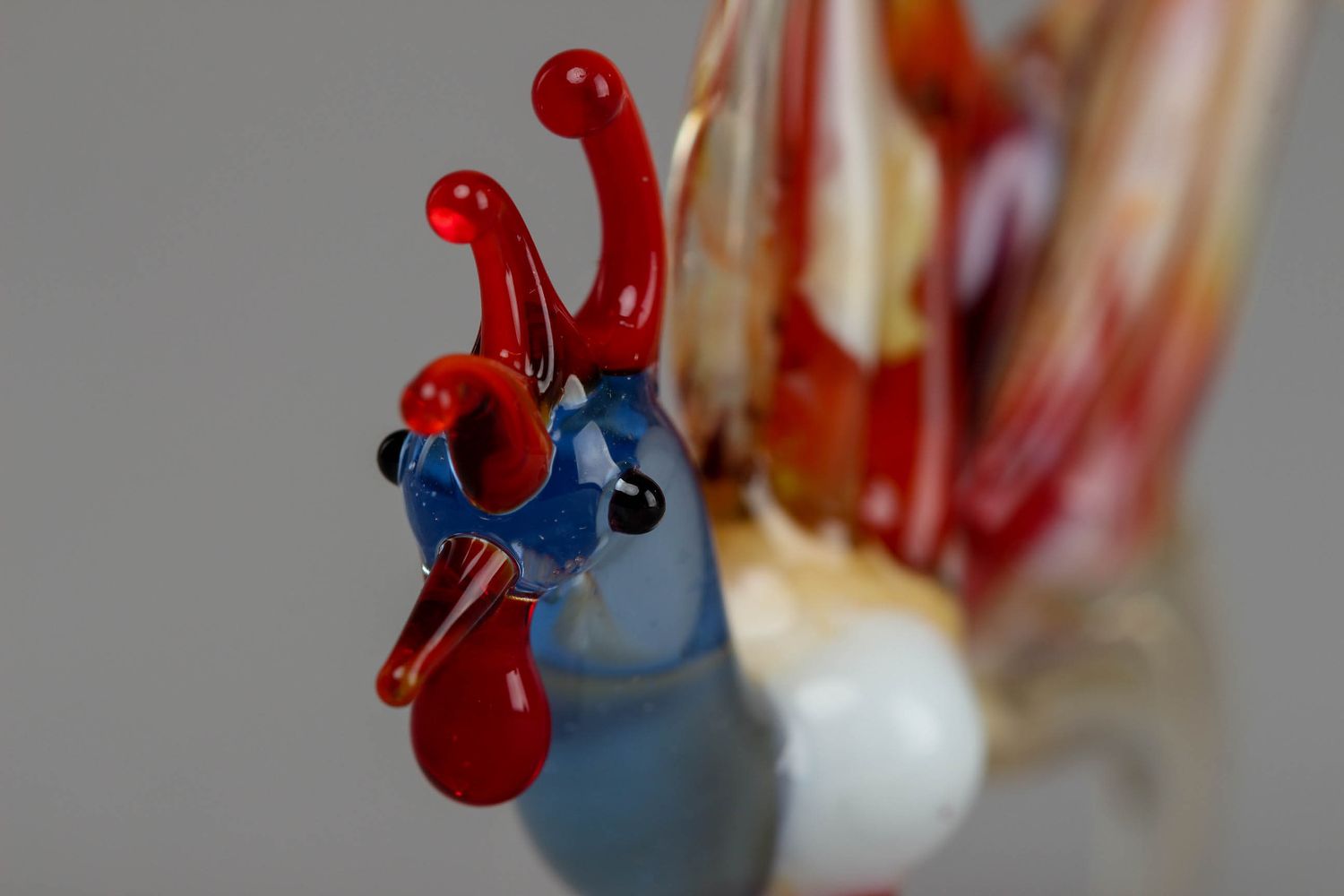 Miniature glass figurine of rooster photo 3