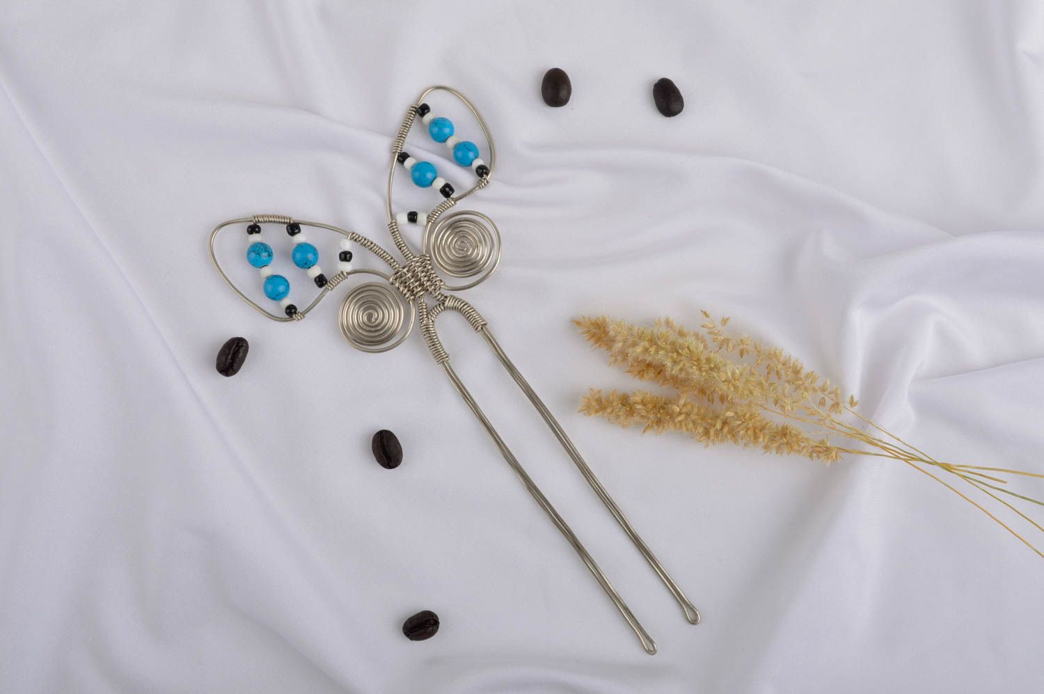 Unusual handmade metal hairpin designer hair accessories hair pin gifts for her photo 1