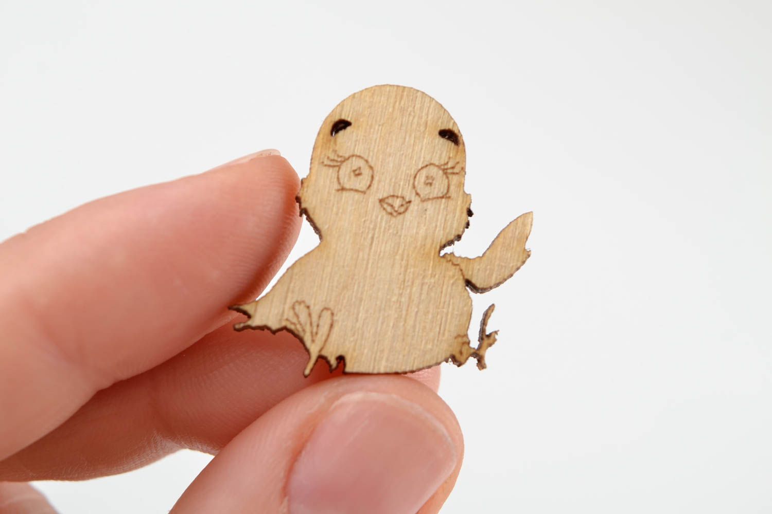 Handgemachte Miniatur Figur kleine Figur zum Bemalen Holz Rohling süßer Vogel foto 2