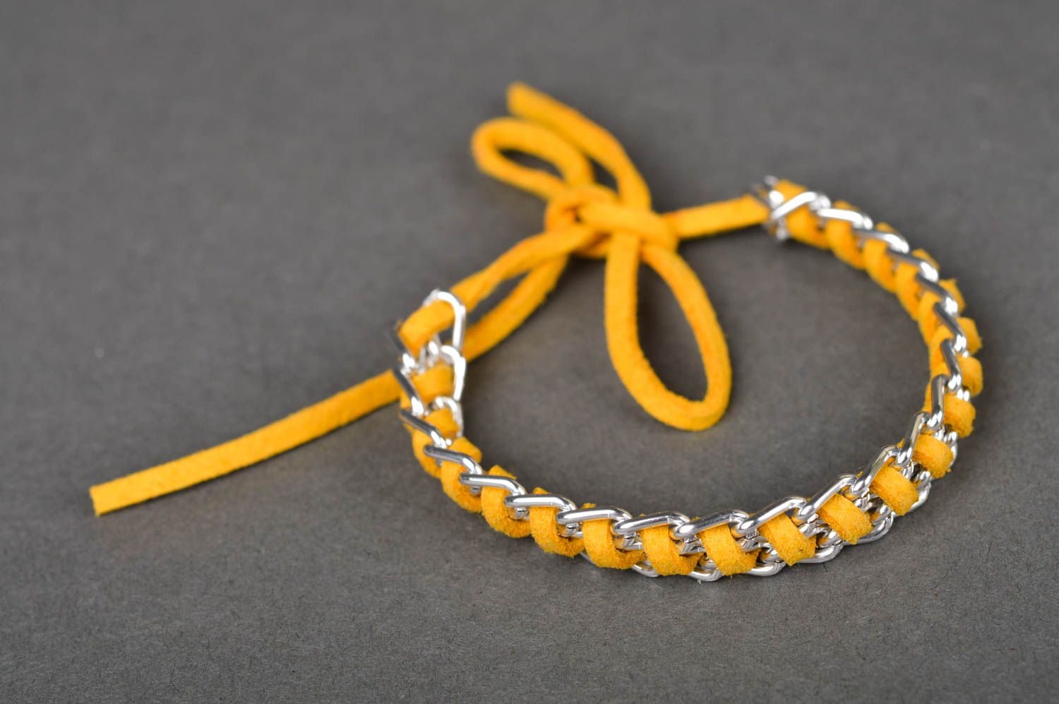 Модный браслет ручной работы браслет из замши браслет из металла желтый фото 2