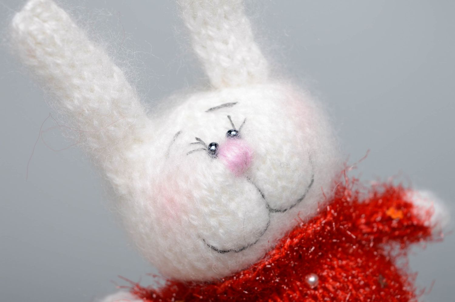 Designer knitted toy Hare photo 3