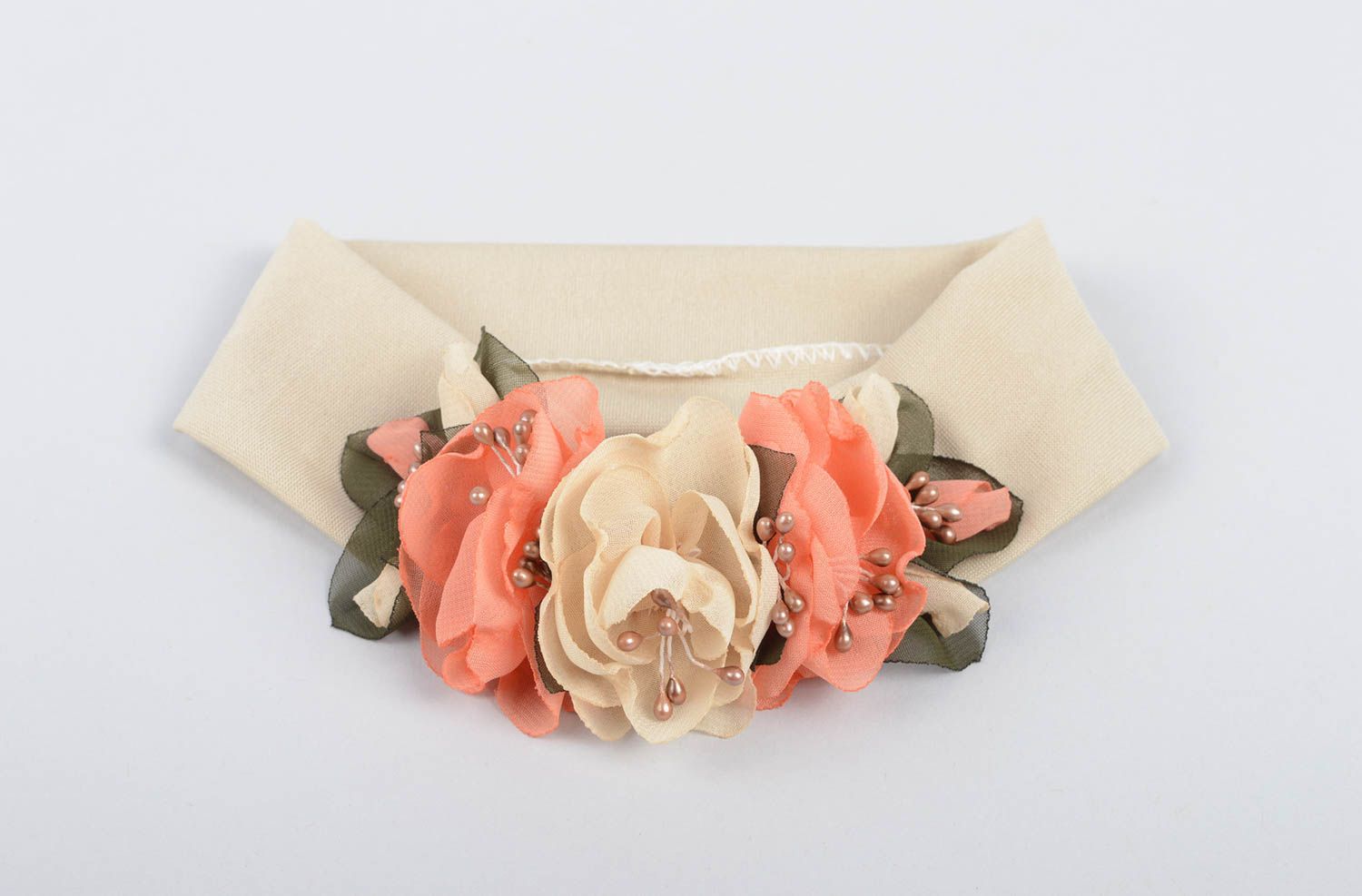 Unusual handmade flower headband head accessories for girls gifts for her photo 5