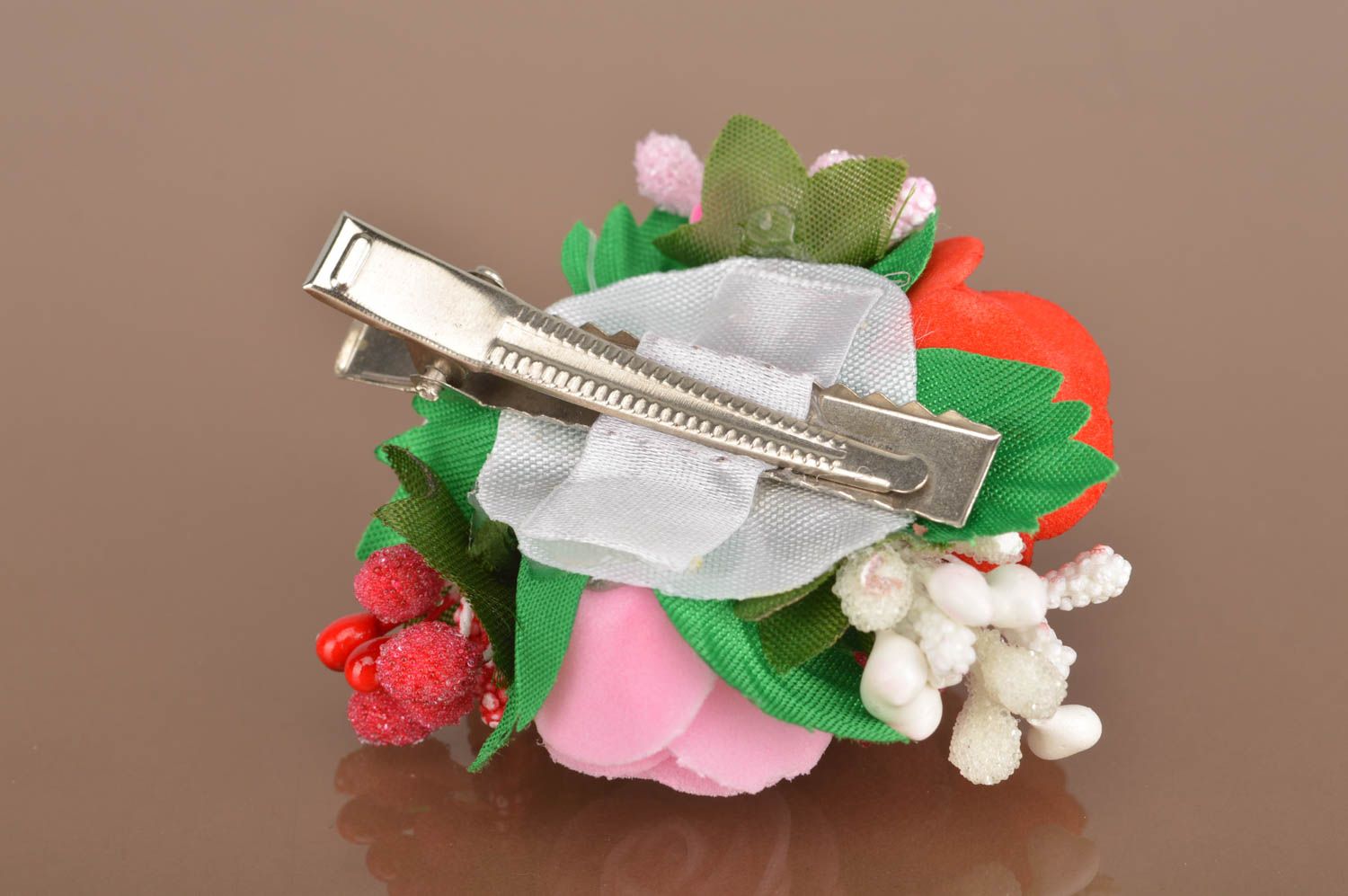 Beautiful handmade plastic flower barrette hair clip flowers in hair gift ideas photo 5