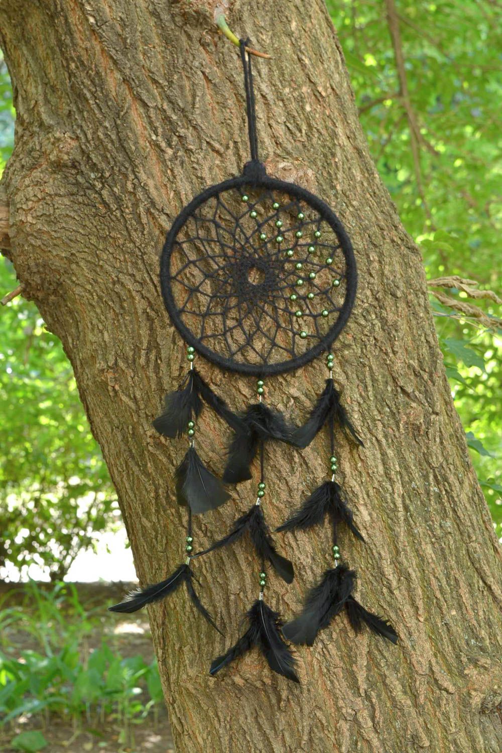Cazador de sueños de plumas hecho a mano para decorar la casa amuleto protector  foto 1