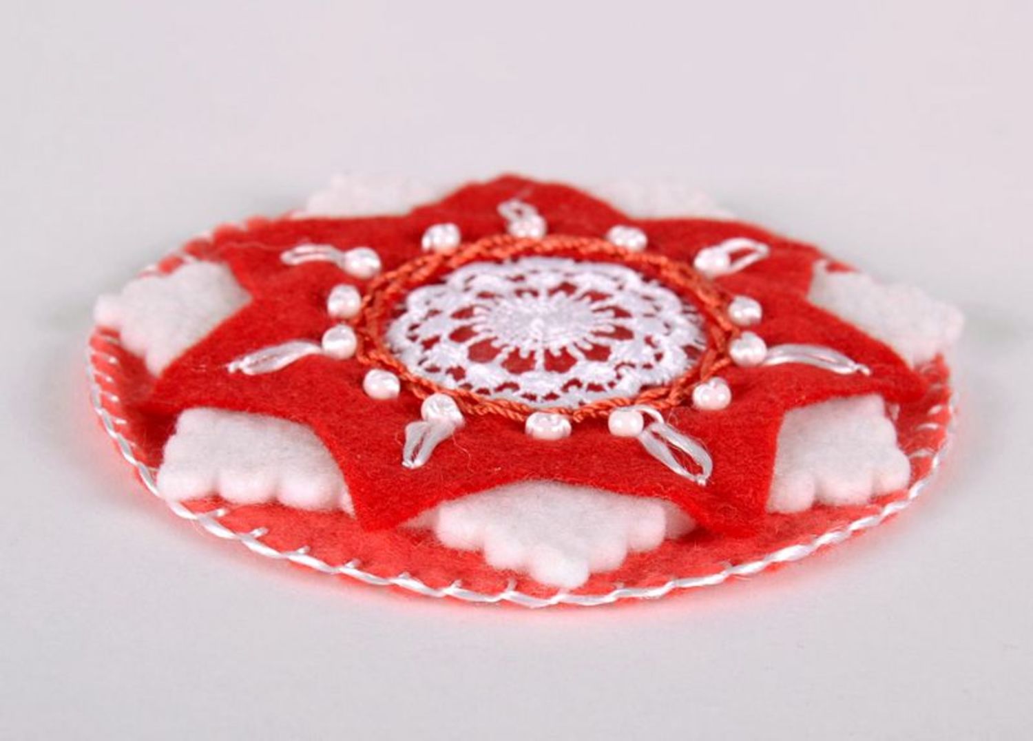 New Year's magnet made from Spain felt Snowflake photo 4