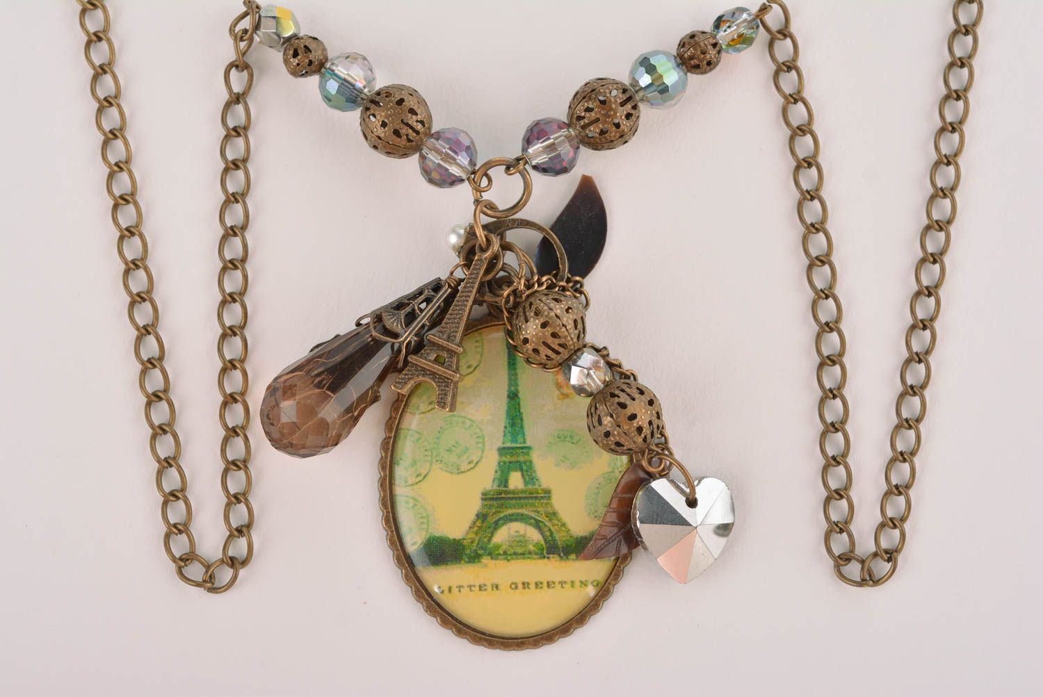 Collier perles fantaisie Bijou fait main style vintage Accessoire femme original photo 1