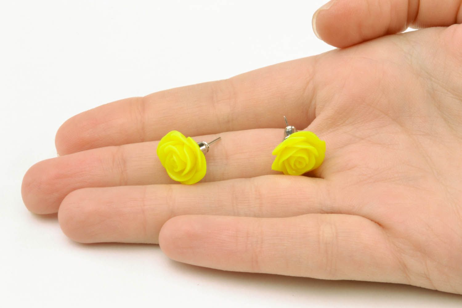 Yellow puset earrings  photo 4