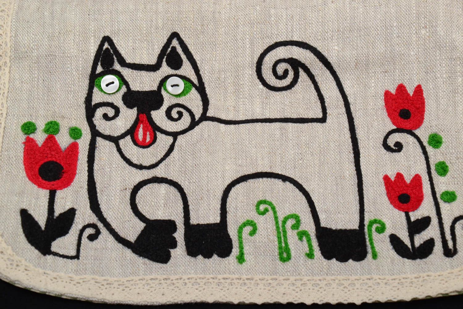Textil Tasche mit Katzeprint foto 3