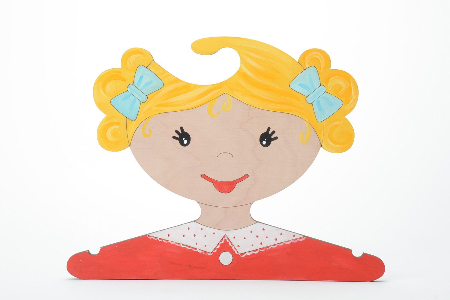 Painted plywood children's clothes hanger photo 3