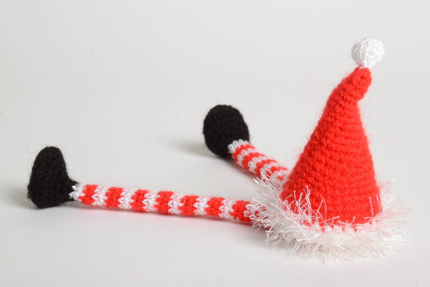 Handmade Designer Puppe Stoff Spielzeug Weihnachten Dekoration gehäkelt rot foto 4