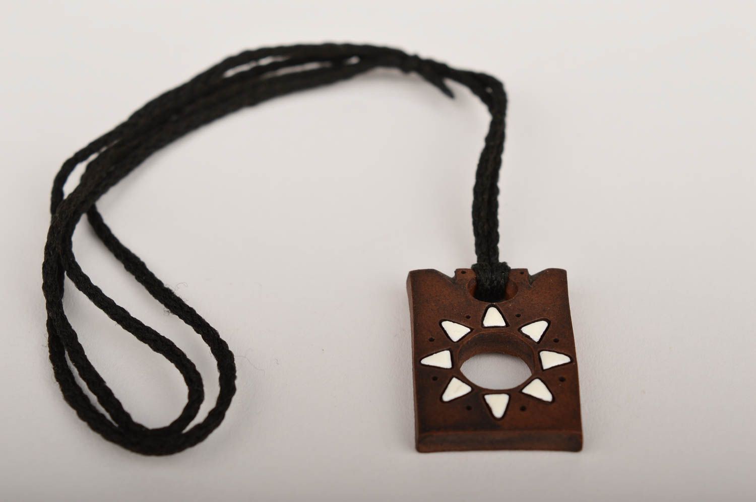Handmade pendant designer accessory gift for her clay pendant designer jewelry photo 3
