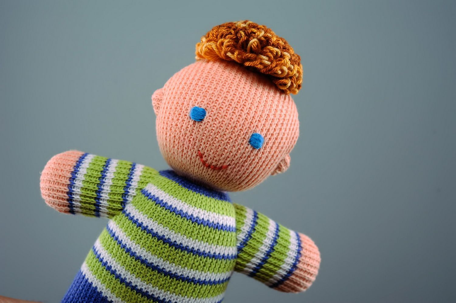 Knitted soft toy Athlete photo 3