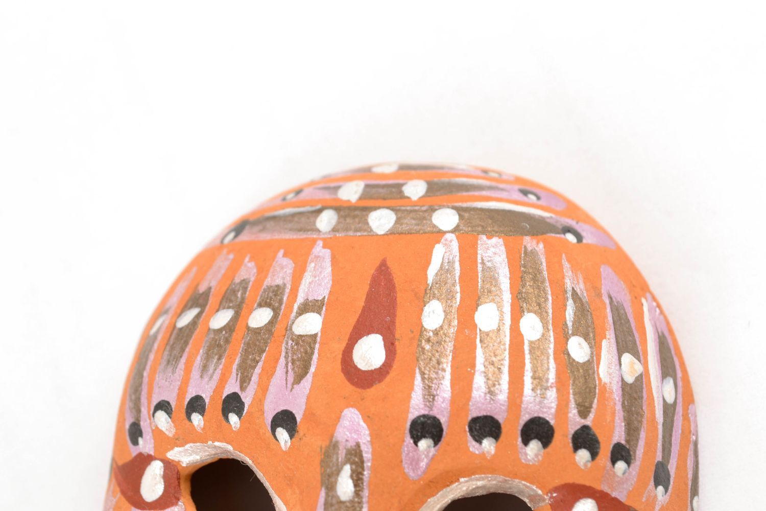 Сувенирная маска миниатюрная из глины Этно фото 3