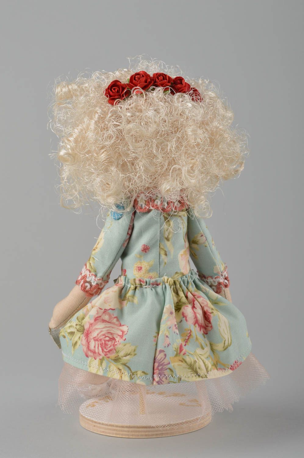 Мягкая игрушка куклы ручной работы коллекционная кукла фея в зеленом красивая фото 4
