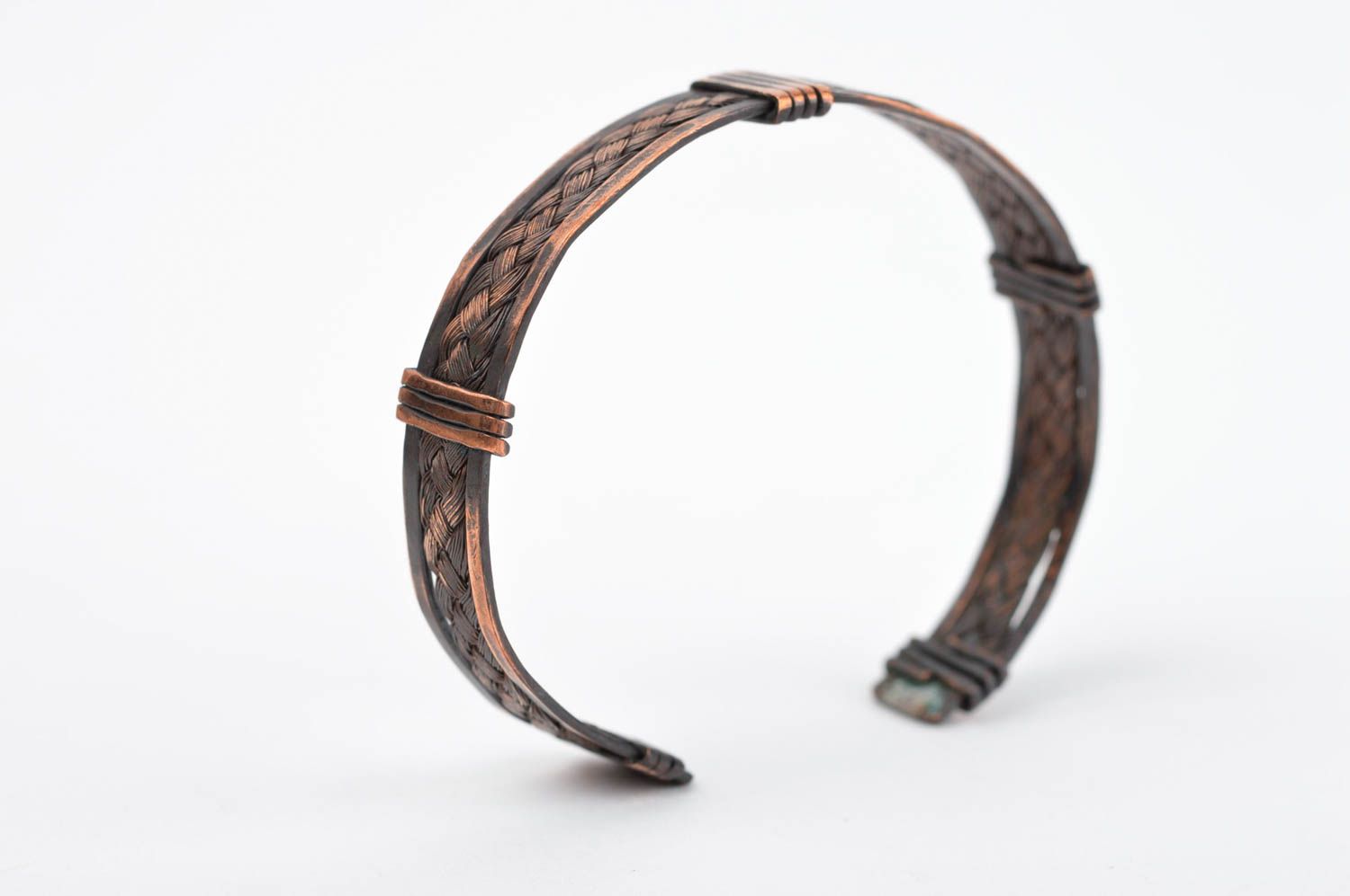 Pulsera de bisutería hecha a mano de cobre brazalete para mujer regalo original foto 4