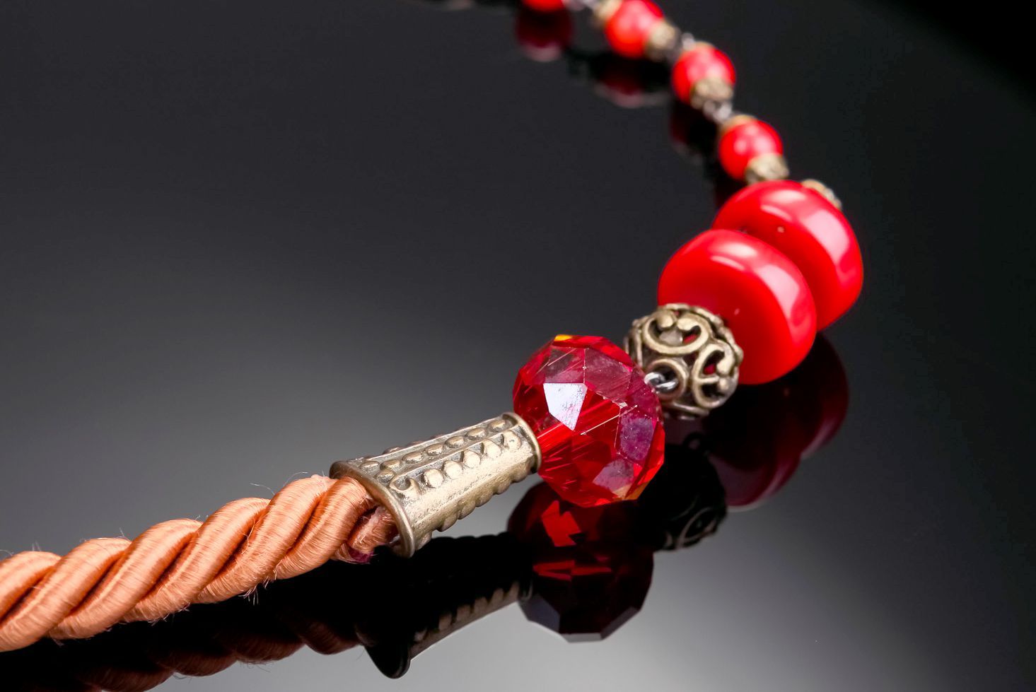 Handmade necklace with corals photo 4