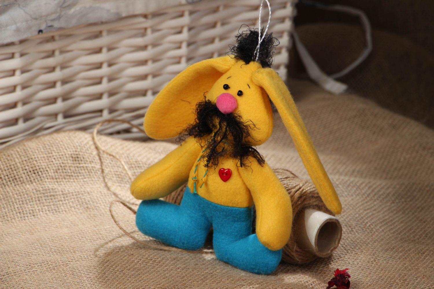 Soft toy hare with eyelet photo 5