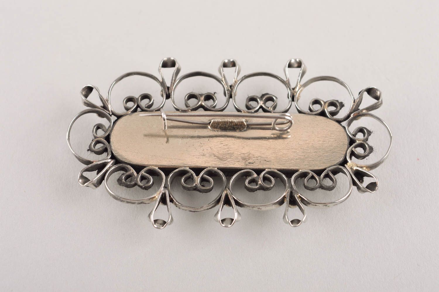 Vintage brooch handmade metal brooch metal jewelry elegant brooch for women photo 4