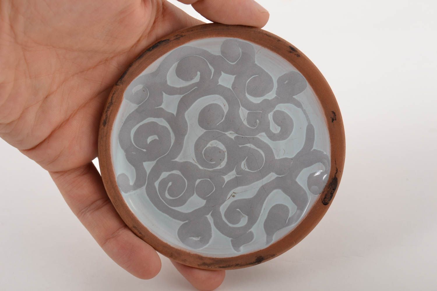 Керамика ручной работы керамическая тарелка маленькая глиняная тарелка  фото 5