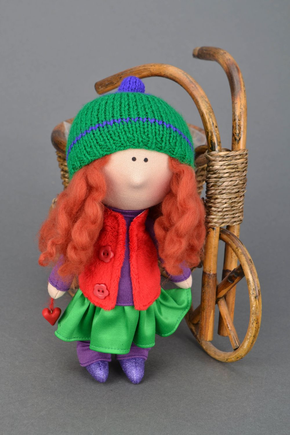 Авторская кукла с рыжими волосами  фото 1