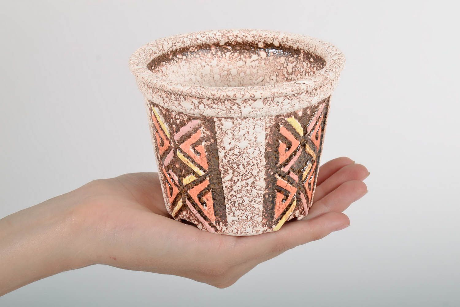 Keramik-Blumentopf mit Untersatz foto 5