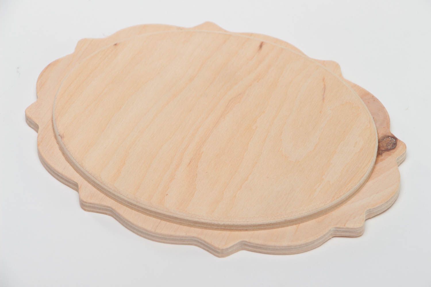Forme en bois brut fait main à décorer ou peindre pour petit plat ovale photo 4