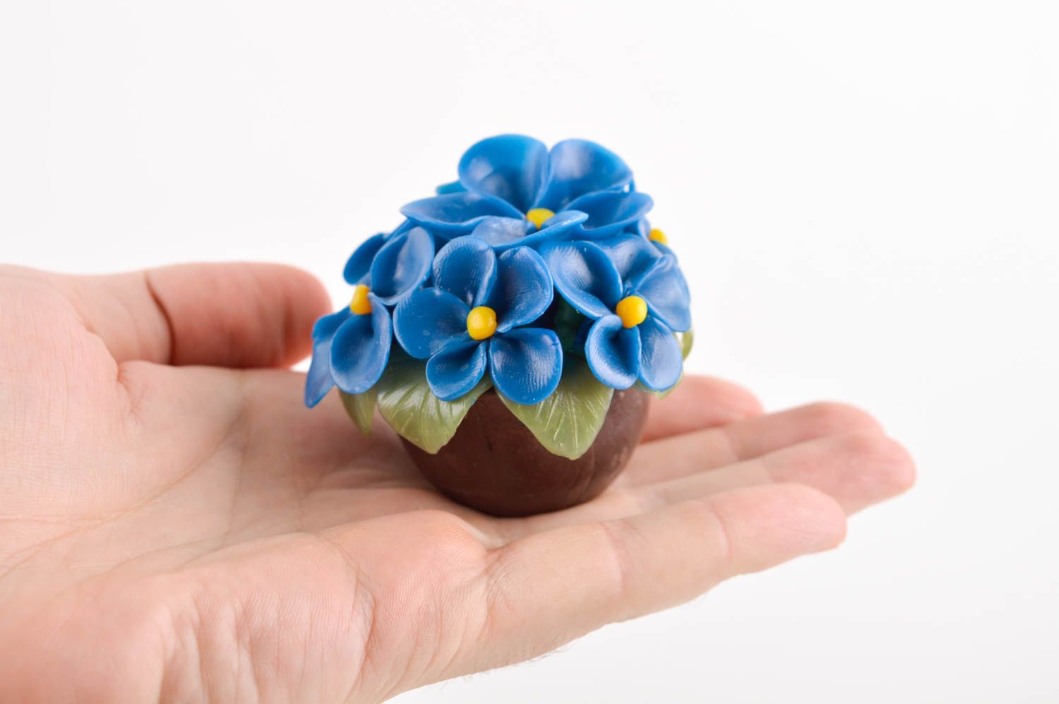 Künstliche Blume in Blau handmade kreatives Geschenk Deko Ideen Küche Veilchen foto 1
