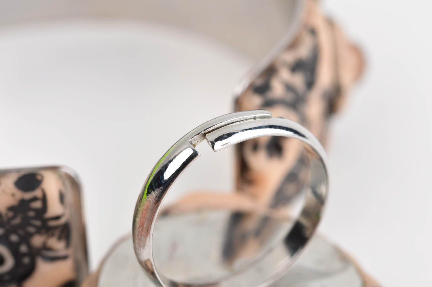 Handmade jewelry set polymer clay seal ring bracelets for women plastic jewelry photo 4