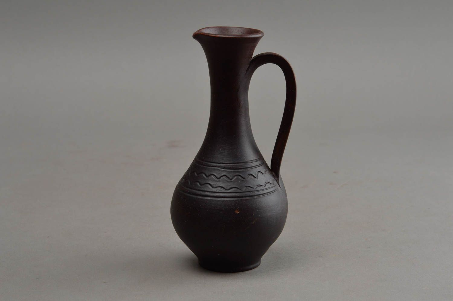 10 oz ceramic classic style handmade wine carafe 6 inches, 0,37 lb photo 2